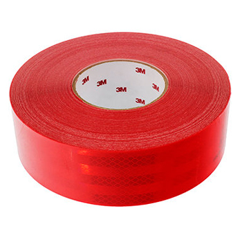 Светоотражающая алмазная лента 3M Scotchlight 983 для жестких бортов (тип В, КРАСНАЯ, 50 мм х 50 м)